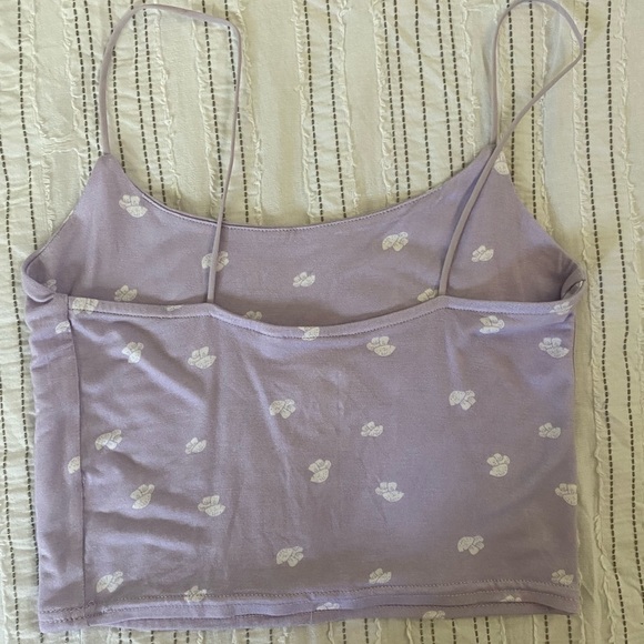 pacsun purple tank top with white mushroom details. - Picture 2 of 3